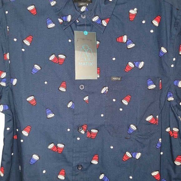 Matix Men's Navy Blue Patterned Shirt - Picture 5 of 7